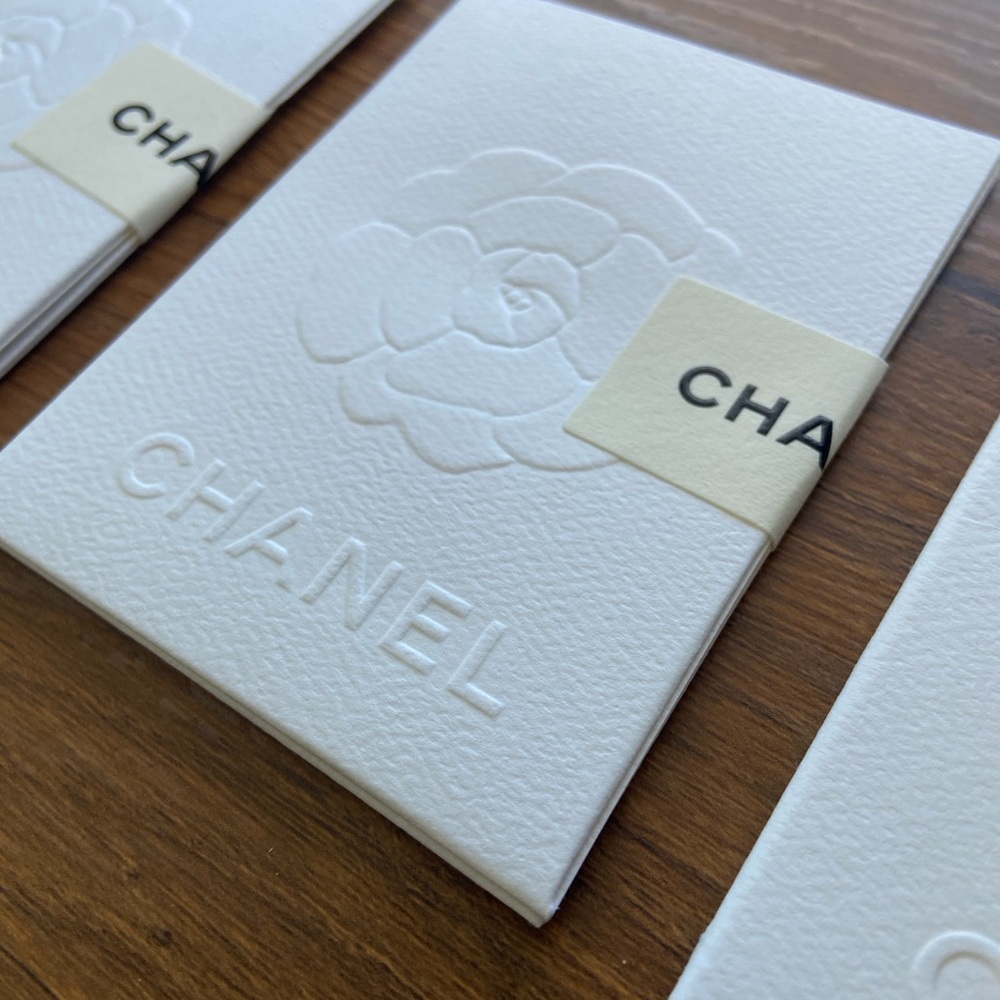 Chanel White Embossed Card Receipt